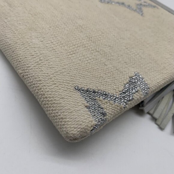 WKND WYFR Ivory Canvas and Silver Star Convertible Clutch - Picture 5 of 10